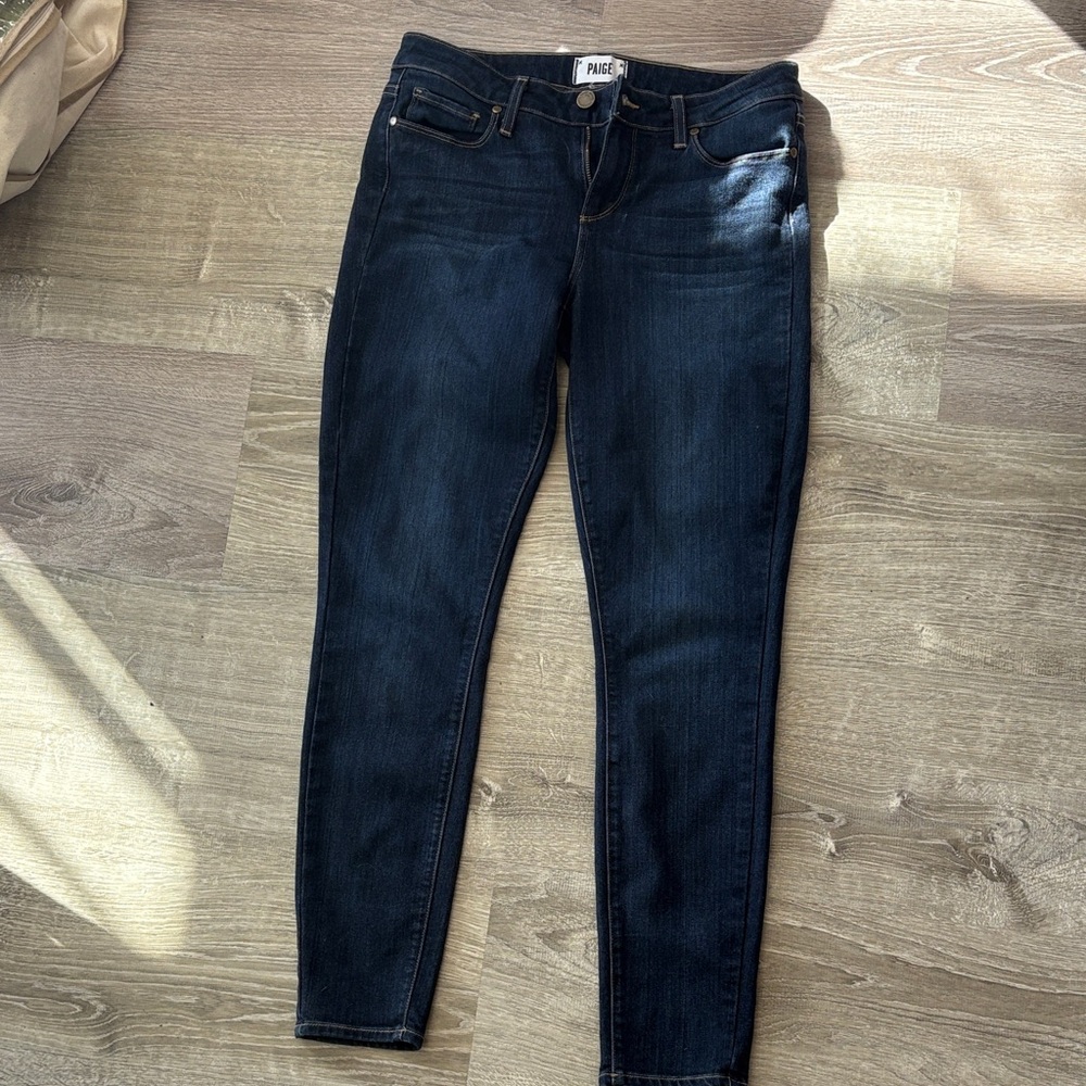 PAIGE Women's Dark Blue Skinny Jeans